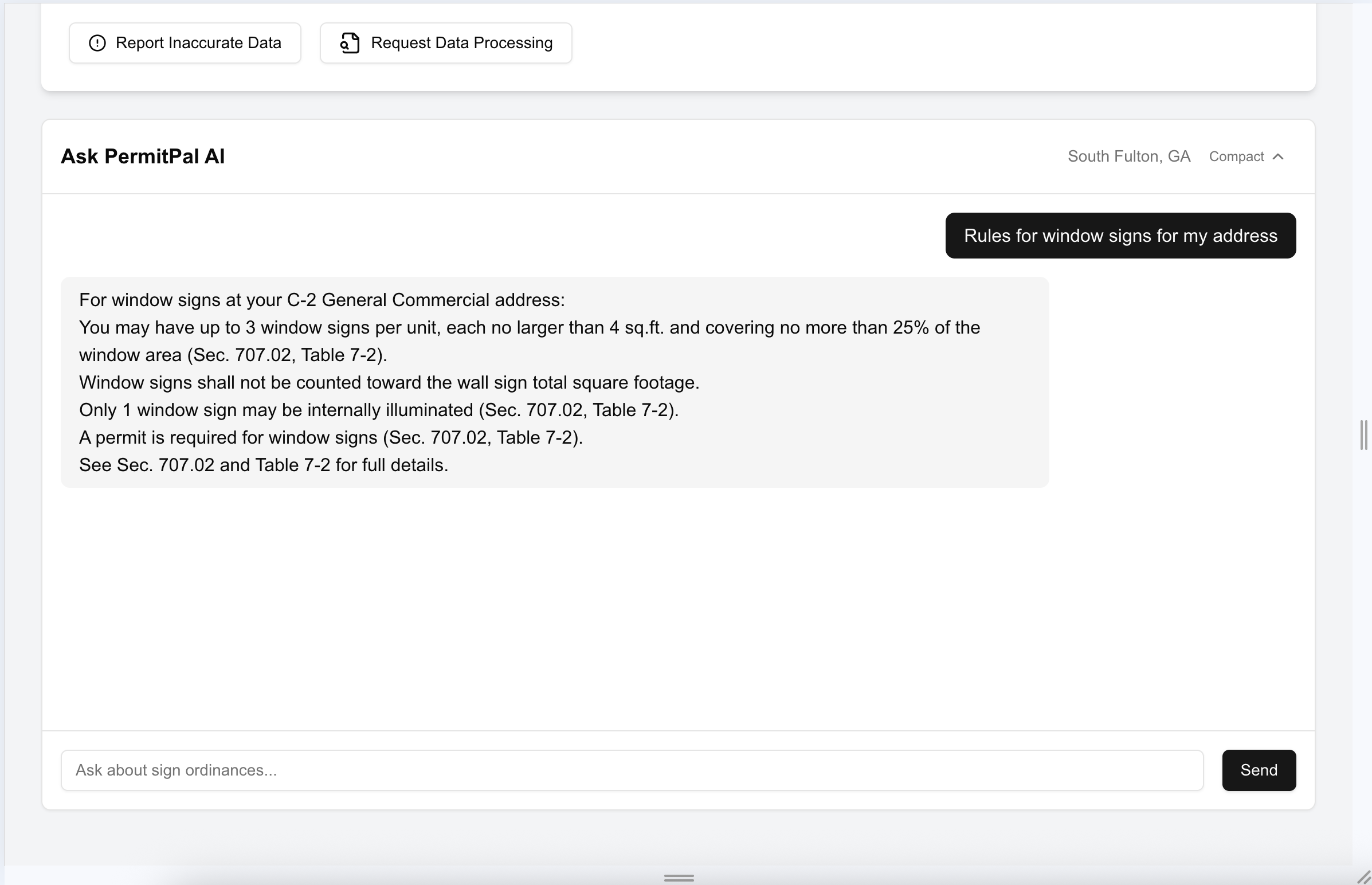 Screenshot of AI‑Powered Chat Assistant feature